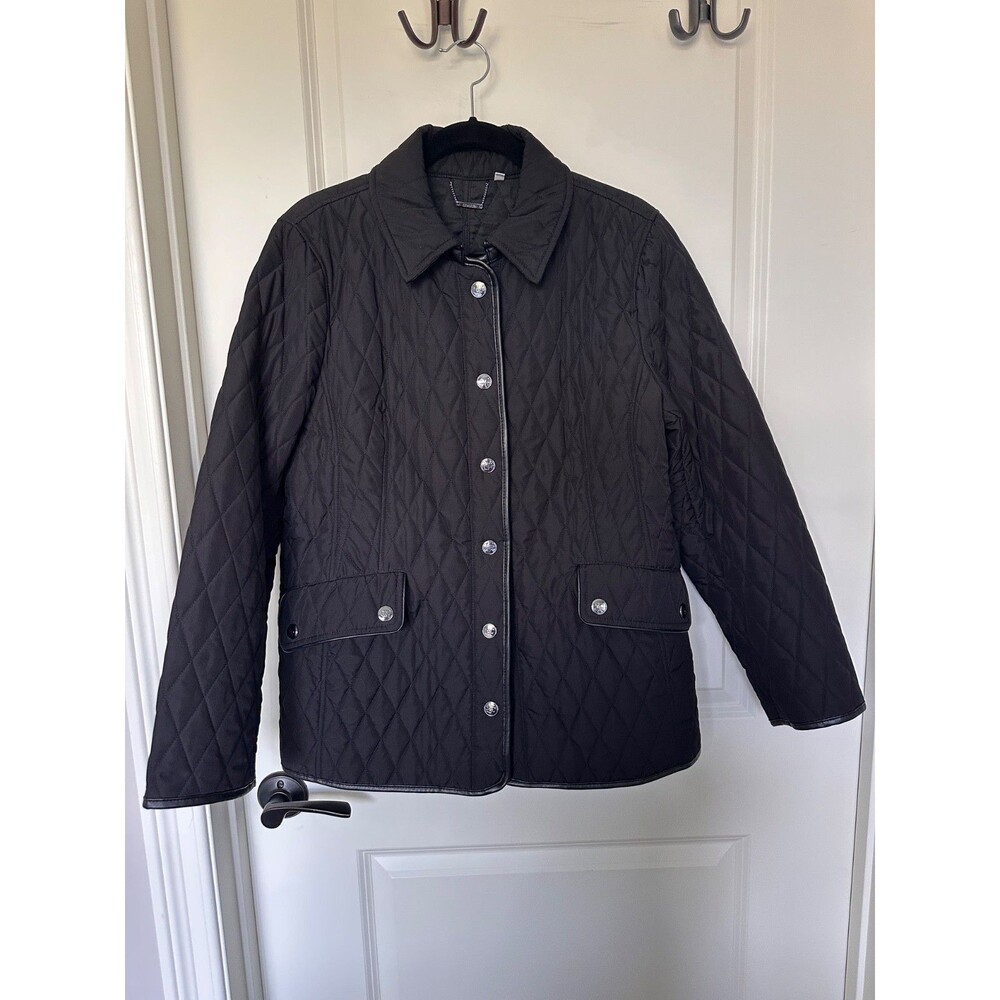 Chico's Quilted Snap Front Jacket in Black Chico’s 2 (Large / US 12)